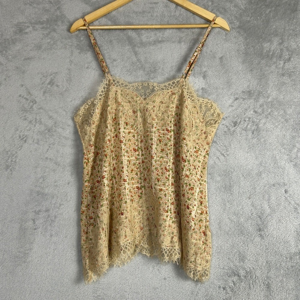 Storia Lace Cami Top L Floral Print Cottagecore Festival Loungewear Fairycore